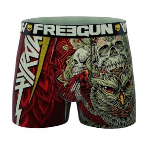 FREEGUN Boxer Homme Microfibre Rock & Tattoo HYRAW (XXL, Owl) (FUN_HEAD, neuf)