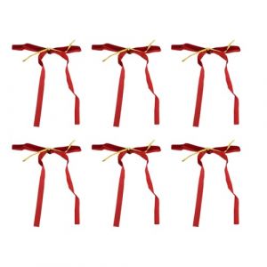 Aoaoy 24 ORDS Tree en Velours Arborescement, D&eacute;corations des Arcs en Velours Fait &agrave; la Main, Id&eacute;aux pour les Cadeaux de No&euml;l, avec une Cravate or, Id&eacute;al pour les D&eacute;corations No&euml;l (Rouge) (jiabaorun, neuf)