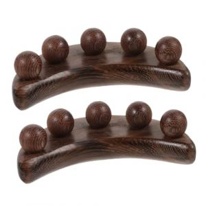 WOONEKY 2 Pi&egrave;ces Outil de Massage Bois Massager Manuel Forme de Croissant &agrave; Billes pour T&ecirc;te Outil de Guasha Ergonomique et Portable pour Massage Relaxant (Jan Yagers, neuf)