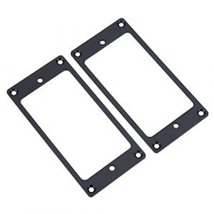 Dilwe Lot de 2 Pickup Cadre de Montage en m&eacute;tal Humbucker Pickup Pi&egrave;ces de Rechange pour Guitare &eacute;lectrique (Noir (Yisteel-EU, neuf)