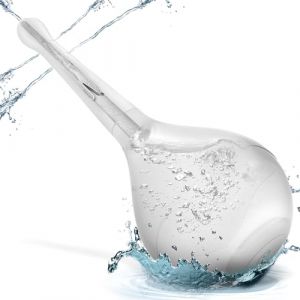 Poire de Lavement Intime Anale,Poire a Lavement avec Clapet Anti-Retour,Douches Anus et Vaginale avec Buse à 5 trous,Lavemen Kit en Silicone Réutilisable Portable (Blanc) (Cleanblue, neuf)