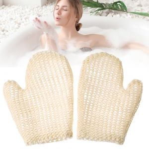 ChAusa 2 Pièces Gant Exfoliant Corps Sisal,Gant de Crin,Gant Gommage Corps,Gommage Naturel et Efficace,Corps et Visage Femme et Homme,Nettoie et Purifie La Peau et Élimine Les Cellules Mortes (HAOCHEN EU, neuf)