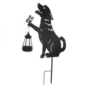 UPKOCH Lanterne Solaire D'Extérieur Pour Chien Piquet Décoratif Pour Jardin Éclairage Solaire Pour Allée Piquet Pour Chien Décoration De Jardin Noir (MYUTAN, neuf)