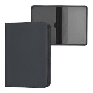kwmobile Porte permis de conduire carte grise avec compartiments cartes passeport - Étui portefeuille de protection en simili cuir bleu-gris (SX-Commerce, neuf)