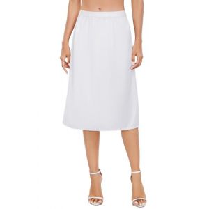 Vlazom Jupon Femme Longue Jupes de Robes Fond de Jupe avec Dentelle Demi-Jupe Jupon sous Robe，Blanc，S (Vlazom, neuf)