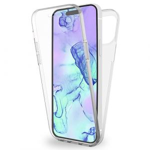 NALIA Étui Clair à 360° Compatible avec iPhone 15 Pro Max Coque, Cristal Transparent Anti-Jaune Housse de Protection Complèt, Arrière Dur Anti-Rayures & Cadre Silicone & Protecteur d'Écran, Anti-Choc (BF-Commerce GmbH, neuf)