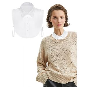MELLIEX Faux Col D&eacute;tachable, &Eacute;l&eacute;gant Faux Col Chemise Dickey de Chemisier Faux Collier Classique Con&ccedil;u, Blanc (Becellen, neuf)