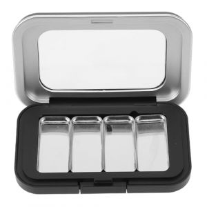 Cabilock Bo&icirc;te Magn&eacute;tique de Rangement Maquillage S Palette de Fards &agrave; Paupi&egrave;res Vide 4 Compartiments &Eacute;tui Compact Noir Mat Plateau en Fer pour Voyage et Organisation Cosm&eacute;tique (Nadine Quick, neuf)