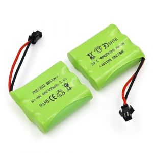 XMECZQQ Batterie NiMH 3,6 V 2400 mAh, 2 batteries de secours avec prise SM, convient pour les jouets &eacute;lectriques, les outils &eacute;lectriques, etc. (XMSHOP, neuf)