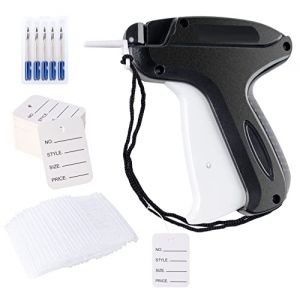 ilauke Etiqueteuse Pistolet D'etiquettes Noir,Pistolet à Agrafer Machine à Étiqueter avec 5 Aiguilles de Rechange + 2000 Fils Paddle + 200 Prix Étiquettes + Instructions pour Bazar Vêtements Textile (MiGE shop, neuf)