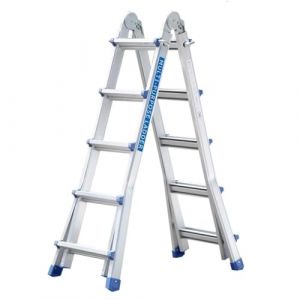 TREPPE Échelle articulée Pliable télescopique Multifonction Aluminium 4 x 5 marches 5,10 m (TreppeEuropa, neuf)