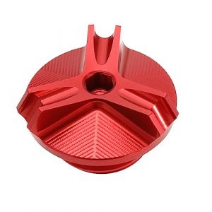SG Store Bouchon de Vidange d'huile Moteur Couvercle de Bouchon de Cuvette d'écrou de Carter Compatible avec Kawasaki Z900/ Z400/ Z650/ Z900/ Z1000 M20x2.5 CNC Pièces de Moto, Rouge (Sundry Goods Store, neuf)