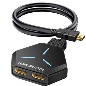 KiWiBiRD Splitter HDMI 2 Sorties simultanées pour Double ecran, 4K 2160p 1440p 1080p HDCP 3D repartiteur HDMI 1 Entree Compatible avec PC Ordinateur Portable PS4 PS5 TV Box projecteur (KiWiBiRD, neuf)