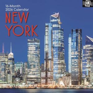 The Gifted Stationary Calendrier mural carr&eacute; 2026, New York, 16 mois sur le th&egrave;me des passeports avec 180 autocollants de rappel, planificateur mensuel pour la maison ou les espaces cr&eacute;atifs, 30,5 x (Juvo +, neuf)