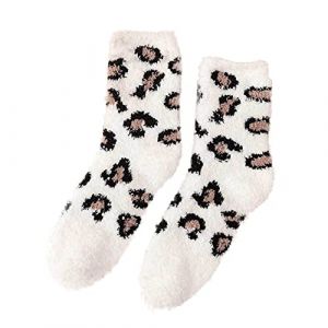 RUIRUILICO Chaussettes Chaude Femme Imprim&eacute; L&eacute;opard Thermiques Chaussette en Corail Polaire Automne Hiver Mignon &Eacute;paisses Douces Confortable Chaussettes Mi-Mollet (RUIRUILICO(UP TO 50% OFF!), neuf)