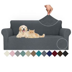 Ystyle Extensible Housse Canapé 3 Places, Universelle Housse De Canapé avec Accoudoirs, Housse Protection Canapém, Sofa Cover Antidérapante, Couvre Canapé pour Chiens Chats Animaux, Gris Foncé (YSTYLE HOME, neuf)