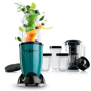 GOURMETmaxx Mr. Magic Mixer | Smoothie Maker avec paquet d'accessoires XXL | 18 pièces | Blender avec couvercles anti-fuite pour conserver la fraîcheur | Pour shakes, smoothies etc. (DS e-Sales GmbH, neuf)