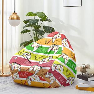 FANSU Pouf Poire sans Remplissage, Pouf pour Enfant Ado Adulte, 3D Plateau-Jeu Pouf Salon Chambre, Uniquement Housse Sac Haricots, Polyvalent Pouf de Rangement (100x120cm,Arc-en-Ciel) (JINBO, neuf)