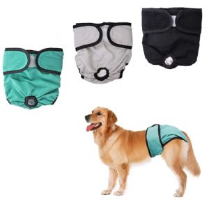 3 pi&egrave;ces Couches pour chiens,Couches pour Chiens Lavable,Couche pour chien,Culotte chien,Couches r&eacute;utilisables pour chien,Couche chien femelle,Convient une utilisation pendant l'&oelig;strus et l'incontinen (YQDZSWYXGS, neuf)