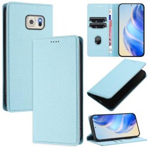 xinyunew Coque pour Samsung Galaxy S6 Edge, RFID Blocage Portefeuille Etui &agrave; Rabat, Housse en Cuir PU pour Samsung Galaxy S6 Edge, Bleu Clair (xinyunew, neuf)