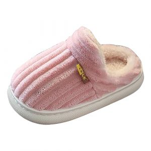 Kayferli Pantoufles d'hiver pour enfants filles et gar&ccedil;ons, tout simplement chauds et antid&eacute;rapants, pour l'int&eacute;rieur, en peluche en coton, chaussons maison pantoufles, chaussures d'hiver pour filles (lechushangmaobaihuo, neuf)