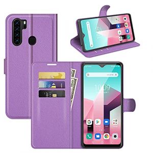 Fertuo Coque pour Blackview A80 Plus / A80 Pro, Antichoc Portefeuille Étui Housse en Cuir à Rabat Flip Cover Case avec Porte Carte, Béquille, Boucle Magnétique pour Blackview A80 Plus, Violet (Fertuo Store, neuf)