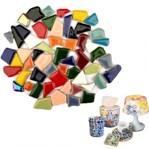Lot de 200 g de Pierres de Mosaïque Colorées, Kit Mosaïque de Bricolage, Verre Vitrail Joint Mosaique Pièces Polygones pour Décoration Maison, Cadres Photos, Pots de Fleurs, Artisanat Créatif (ALPHASS LOGISTICS LTD, neuf)