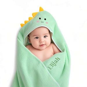 Gaosh Cape de Bain Bebe Personnalisé avec Prénom Sortie de Bain Bebe Douce et Confortable Sortie de Bain Bebe pour Bebe Naissance Cadeau Baby Shower, Bebe Fille, Bebe Naissance (Vert) (GaoSh, neuf)