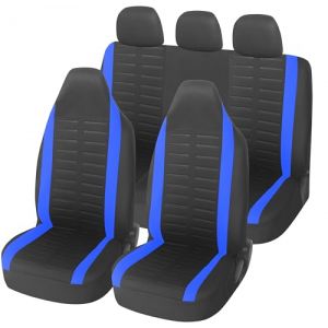 upgrade4cars Housse de Siege Voiture Appui Tête Intégré Universelle Noir Gris | Ensemble de Housses Siège Auto Universel | Couvre Sieges pour Avant et Arrière (upgrade4cars, neuf)