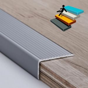 LIYI929GP Nez De Marche Profil&eacute; D'escalier, Nez De Marche Antid&eacute;rapeant, Marchette Escalier Profil&eacute; De Nez De Marche Corniere Aluminium, Installation Facile, Forme en L Profil&eacute; De Protection d'angle (LIYI929GP, neuf)