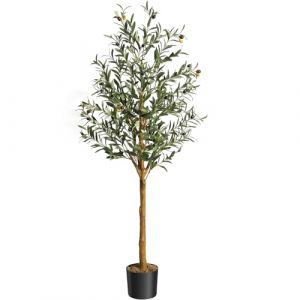 150cm Grande Olivier Artificielle R&eacute;alistes,Fausse Plante Interieur avec Olives Branche & Feuillage sans Entretien,Plante Artificielle/D&eacute;corations V&eacute;g&eacute;tales Artificielles pour Salon, Bureau,Balcon (LiangLili, neuf)