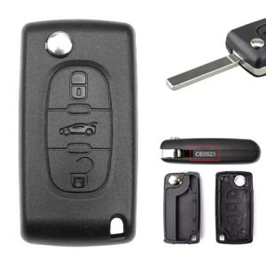 Heart Horse Coque de cl&eacute; de Rechange Cl&eacute; T&eacute;l&eacute;commande &agrave; 3 Boutons avec Compatible avec Peuge0t 207 208 308 307 407 Partner Citr0&euml;n Berlingo Picasso Xsara Accessoires de cl&eacute; Pliable &agrave; (VA2, CE0523) (YYGS_AMZgb, neuf)