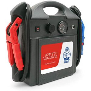 MAXTOOLS JS1000, Démarreur d’urgence portable Professionnel 1380A 12V 22Ah avec 4140A de démarrage, Jump starter, Booster, Démarreur de voiture avec batterie Plomb AGM et pinces à lumière LED (SISTEMI GLOBALI -  ROMA, neuf)