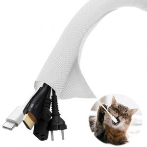 Scettar 5M Manchon de Cache C&acirc;ble,Protecteur de Cordon pour Animaux(13 mm),Gaine C&acirc;ble Tress&eacute;e Extensible,Gaine Cable Informatique pour Automobiles/Audio/PC/USB (Yiuyouc, neuf)
