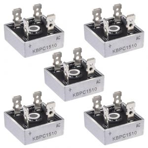 ALLECIN KBPC1510 Pont de Diode Redresseur 15A 1000V KBPC 1510 Diodes de Redressement de Silicium Monophas&eacute;e 15 Amp&egrave;re 1000 Volt 4 Broches (Lot de 5 pi&egrave;ces) (ALLECIN E.C. EU, neuf)