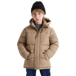 SOLOCOTE Manteaux d'Hiver &Eacute;pais pour Grands Gar&ccedil;ons Enfants Doudoune Polaire Lourd Imperm&eacute;able avec Capuche Poignets C&ocirc;tel&eacute;s et Poches pour Enfants Jaune 10 ans (SOLOCOTE, neuf)