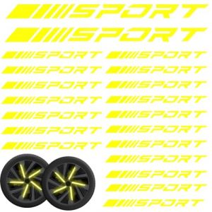 EJRUP 20 PCS Autocollants de Jante R&eacute;fl&eacute;chissants Voiture Jaune Fluorescent D&eacute;coration de Jante Accessoire de Tuning Auto,Stickers Voiture,Sticker Voiture,Stickers Voiture Personnalis&eacute; (Anilalowbility, neuf)