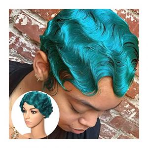 Perruque 6 Pouces Courte Perruque Ondul&eacute;e R&eacute;tro Courte Perruques Africaines Boucl&eacute;es Pour Les Femmes Noires D'Aspect Naturel Perruque Synth&eacute;tique R&eacute;sistante &Agrave; La Chaleur Perruques Grises Pour Les Fem (ydxdsp, neuf)