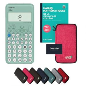 Casio fx-92 Collège avec Housse de Protection Rose et Manuel (88 Pages, DIN A5) – Calculatrice Scientifique – Smart Set (CALCUSO, neuf)