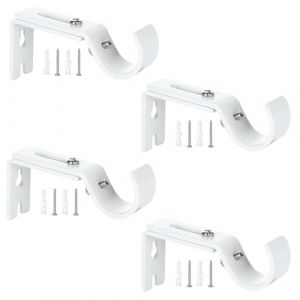 ANBOO Support Tringle &Agrave; Rideaux, 4 Pi&egrave;ces Supports Pour Tringles &Agrave; Rideaux R&eacute;glables En M&eacute;tal, Fixation Tringle Rideau Pour Maison Et Bureau, Attache Tringle Rideau Ajustable (4 Blanc) (ANBOO Direct EU, neuf)
