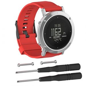 BoLuo Bracelet Compatible avec Suunto Core,Bracelets de Montre,Silicone Souple Multicolore Bande Sport Remplacement avec fermoir Réglable Sangle pour Suunto Core Watch Accessories (rouge) (BoLuo, neuf)