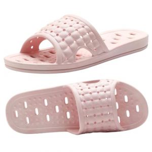 Czgcpyc Pantoufles de Bain Avec Trous de Drainage, Pantoufles Antidérapantes à Séchage Rapide, Pantoufles de Salle de Bain pour Dortoir, Maison, Unisexe, Rose EU 35-36 (Five Space EU, neuf)