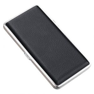 ARKCHIU Étui À Cigarette en Cuir en Métal Longue Contient 14 120mm Cigarettes Black,One Size (LYL ART, neuf)