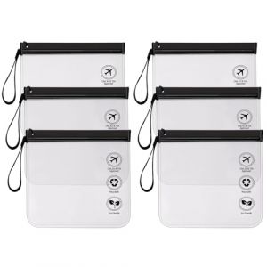 Noviatrix 6 Pi&egrave;ces Pochette Transparente Avion, 20 x 20 cm Trousse Voyage Avion Cabine avec Poign&eacute;e Trousse de Toilette Avion, &Eacute;tanche et Anti-Fuite pour S&eacute;curit&eacute; A&eacute;roports Voyages (noviatrix, neuf)