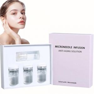 Système de micro-perfusion pour le visage, micro-aiguille kit de perfusion serrecteur de peau, sérum facial anti-âge et lisse pour tous les types de peau (1+3) (baodingdongrundianzishangwuyouxiangongsi, neuf)