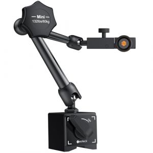 Neoteck 60KG Base Magnétique avec Bras Articulé pour Indicateur Numérique ou à Cadran – Support en Acier avec Interrupteur ON/OFF – Pour Usinage et Mesure de Précision - Noir (vinstarteu, neuf)