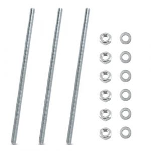 3 Pièces Tige Filetée M12 Galvanisée, Tige Filetée de 300 mm, Tige Filetée avec Filetage Métrique Continu avec 6 Écrous M10 et 6 Rondelles, Tige Filetée pour la Fabrication de Machines et de Meubles (jiangdianixiaopu, neuf)