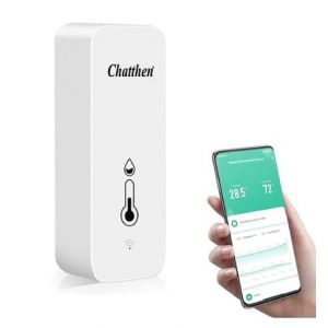 Chatthen WiFi Thermometre Hygrometre Interieur, Tuya Thermom&egrave;tre Int&eacute;rieur Avec Application Intelligente et Enregistrement de Donn&eacute;es, Chambre b&eacute;b&eacute; Hygrometre Termometre Maison (Chatthen(TM), neuf)