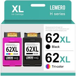 LEMERO Encre 62XL Compatibles pour Cartouche HP 62 Noir et Couleur pour HP Envy 5540 5544 5660 5640 7640 8000 OfficeJet 200 5740 5742 5744 8040(Noir/Couleur,2-Pack) (Vision Lab Office, neuf)
