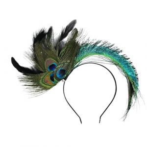 Hoshisea Coiffe de Paon, Bandeau &eacute;l&eacute;gant en Plumes Paon, Coiffe en Plumes Paon, Convient pour les F&ecirc;tes, les Danses, les Go&ucirc;ters, les Concours de Beaut&eacute;, les Costumes D'Halloween (Hoshiva, neuf)